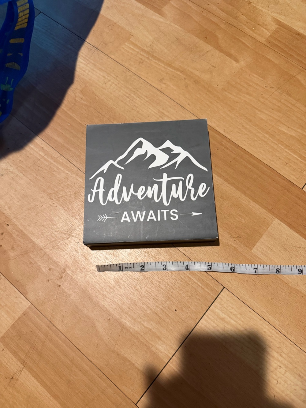 Adventure Awaits Wall Wood Sign Black block home accent wall decor inspirational
